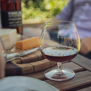 Glass of wine and cheese